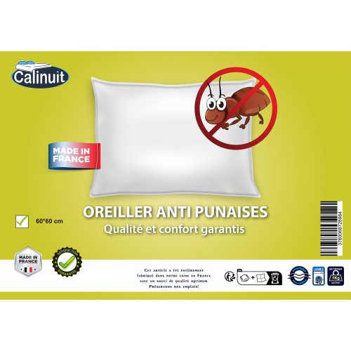 Oreiller anti-punaises de lit 60x60cm
