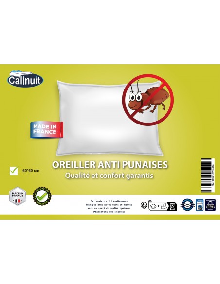 Oreiller anti-punaises de lit 60x60cm